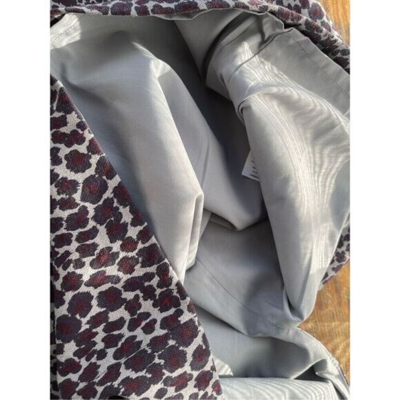 T1 Talbots Women's Leopard Print Straight Pencil Skirt Gray Purple Maroon Size 6 - Picture 7 of 7
